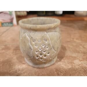 Carved soapstone votive tealight candle holder, 3" Made In India NuTrendz